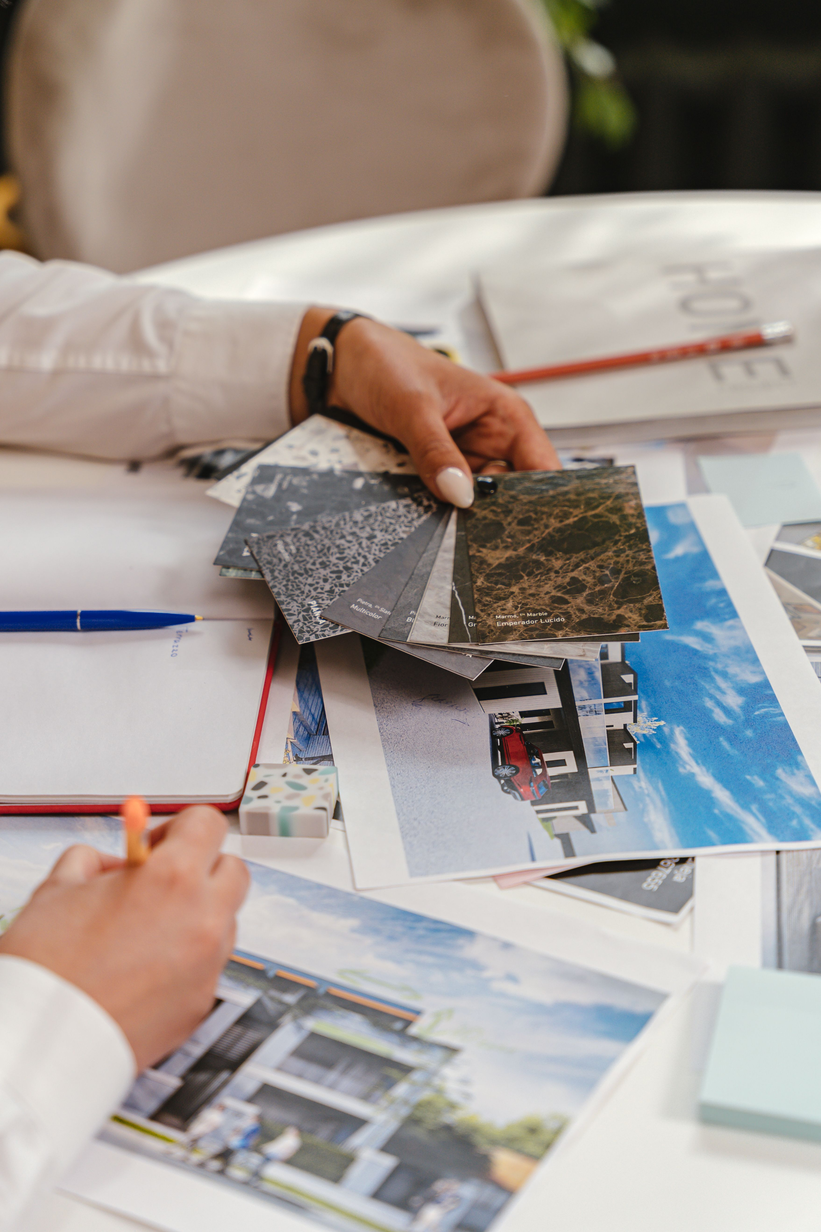 Architect reviewing LimoCoat finish samples